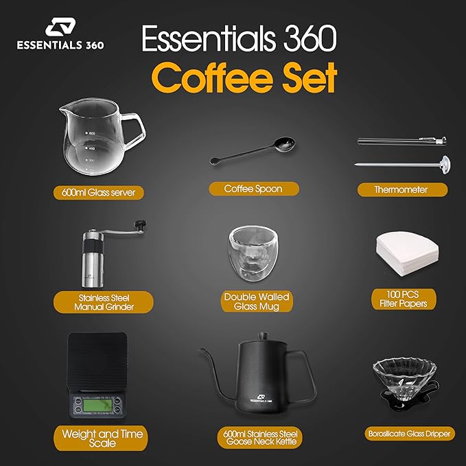 V60 Pour Over Coffee Maker Set – Complete Portable Coffee Kit