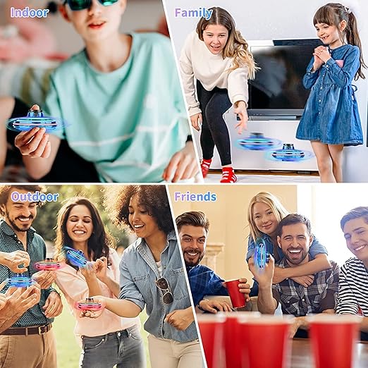 Flying Spinner Mini UFO Drone with LED Lights