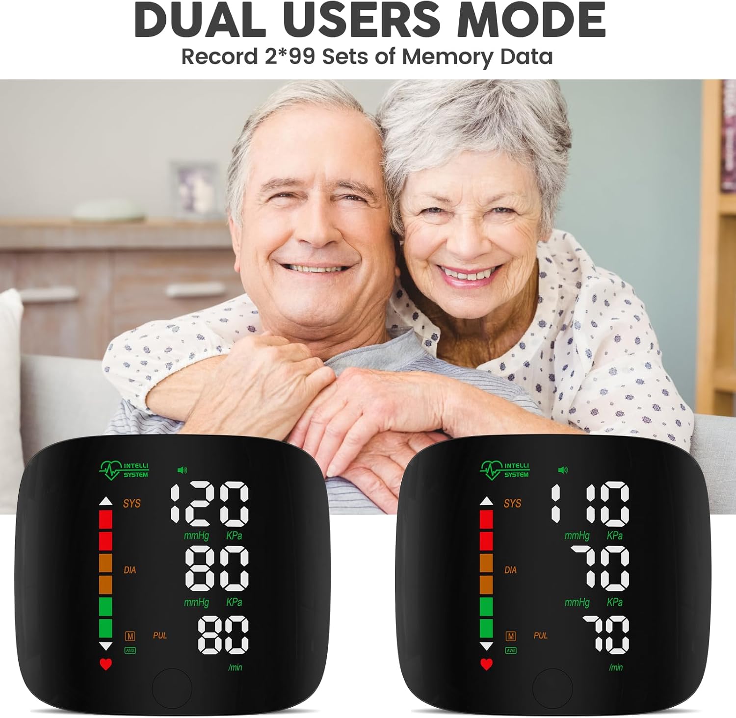 Wrist Blood Pressure Monitor with LED Touch Display