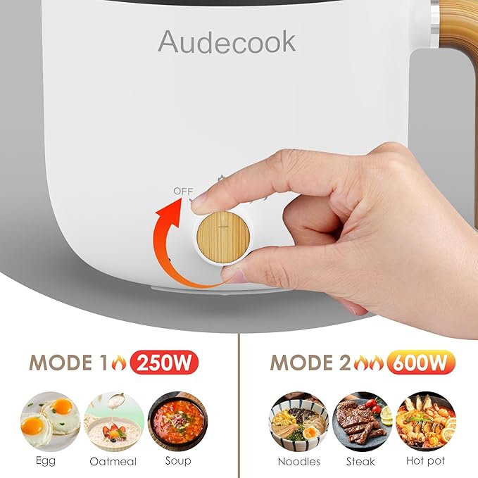 Electric Hot Pot with Steamer – 1.5L Mini Cooker