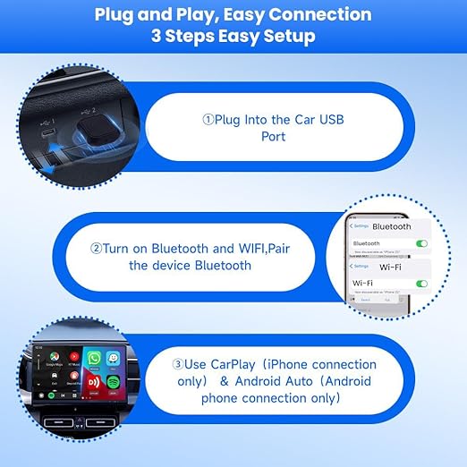 Mini 2-in-1 Wireless Android Auto & CarPlay Adapter