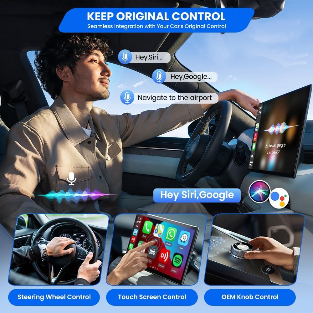 Mini 2-in-1 Wireless Android Auto & CarPlay Adapter