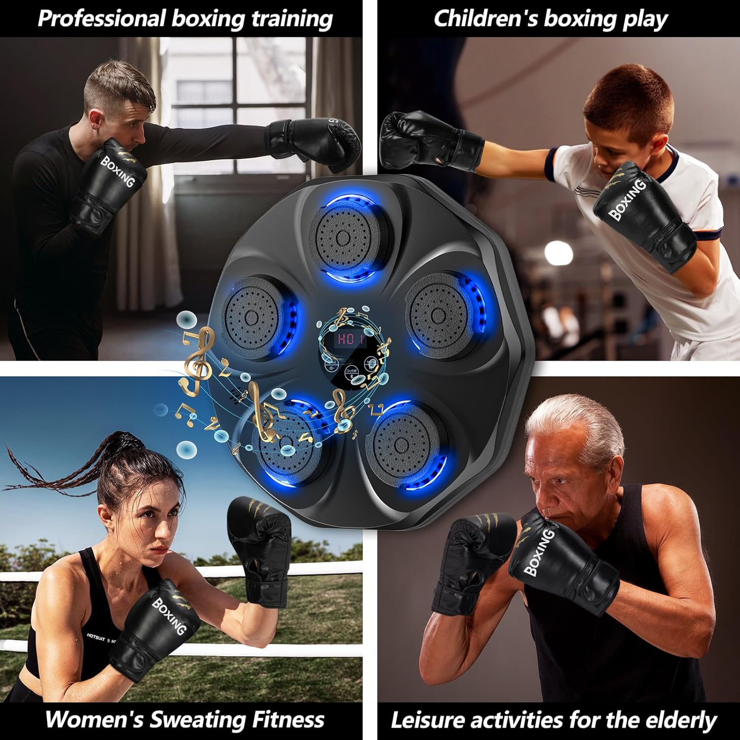TGLLM Music Boxing Machine with Gloves