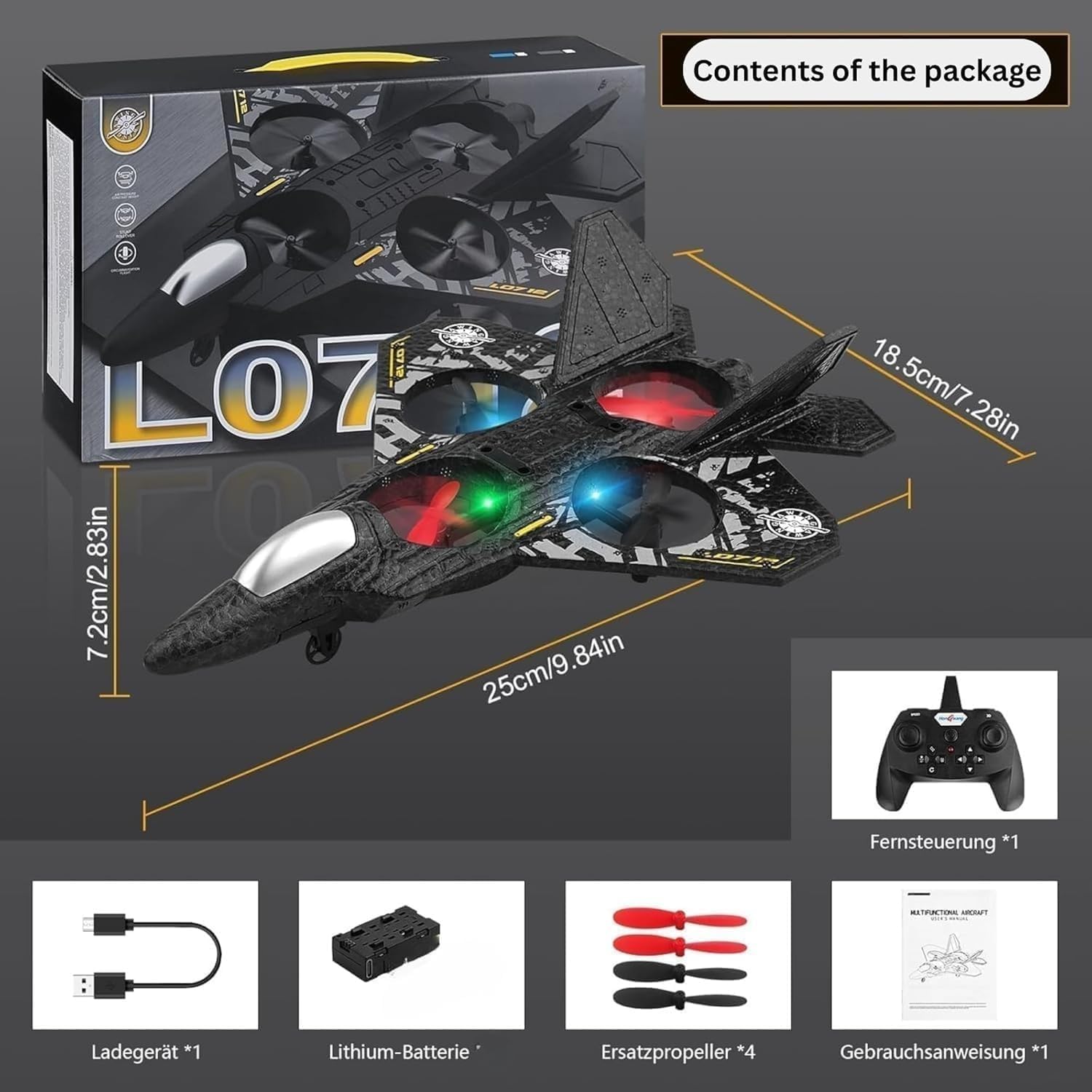 L0712 rc plane for Kids Remote Control Foam Jet Airplane Drone