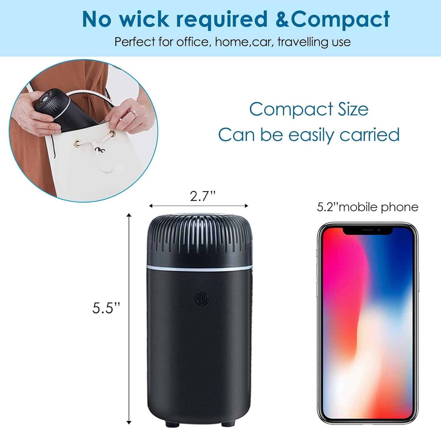 Mini USB Car Diffuser Humidifier (Black)