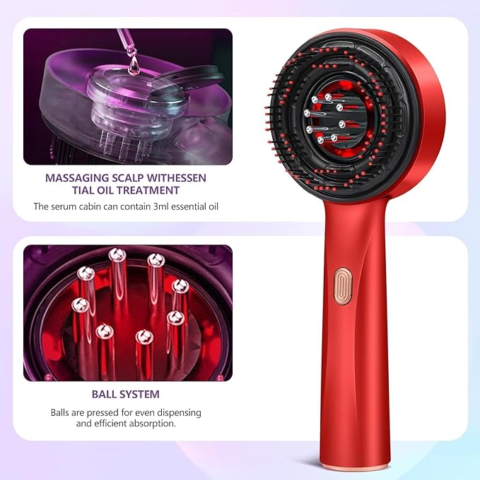 Cordless Electric Scalp Massager Brush with Oil Applicator