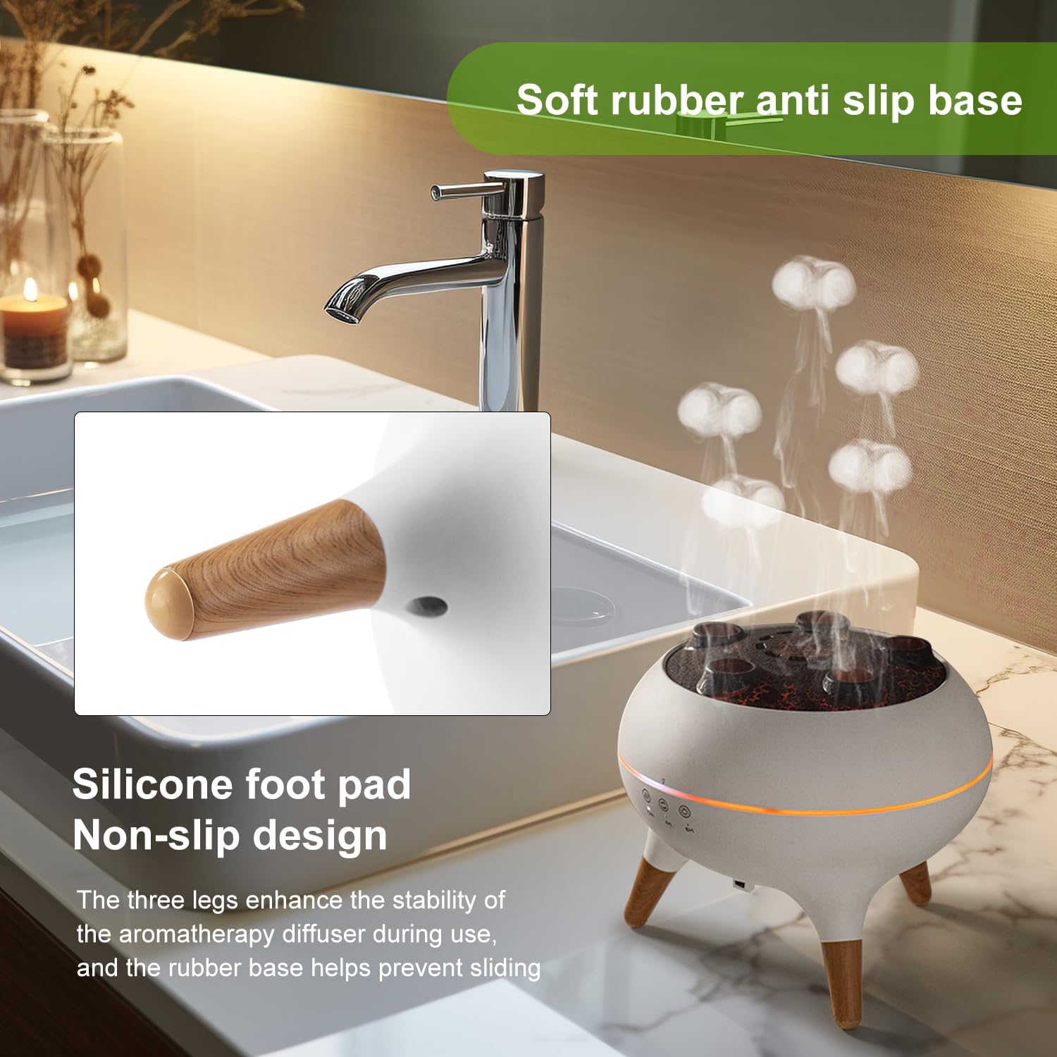 Jellyfish Volcano Aroma Diffuser 250ml with LED Lights