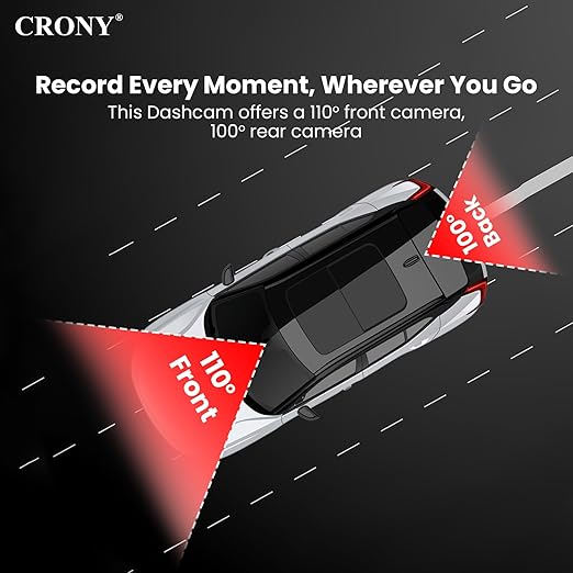 CRONY JC181 Front & Rear Dash Cam – 4G 1080P Full HD