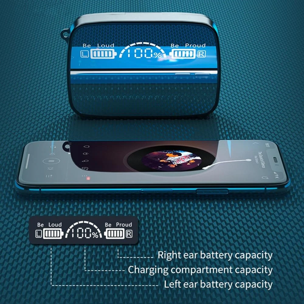 Digital Display TWS Wireless Mirror Touch Headset