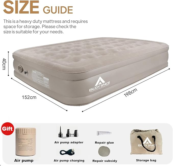 VUCATIN Air Bed Mattress with Built-in Electric Pump (Double)