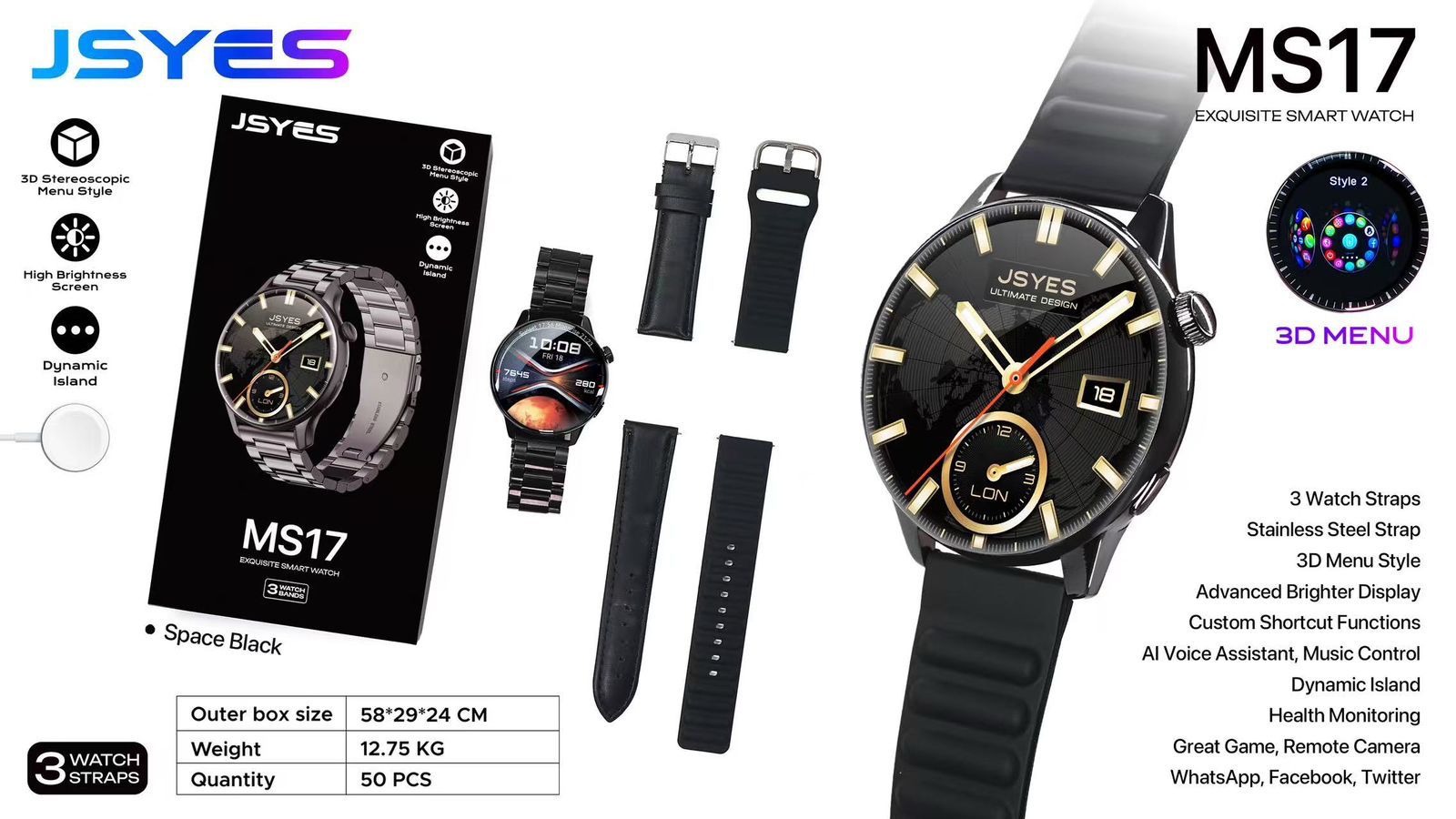 JEYES MS17 EXQUISITE SMART WATCH