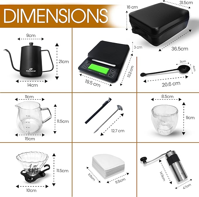 V60 Pour Over Coffee Maker Set – Complete Portable Coffee Kit