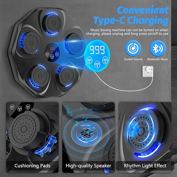 TGLLM Music Boxing Machine with Gloves