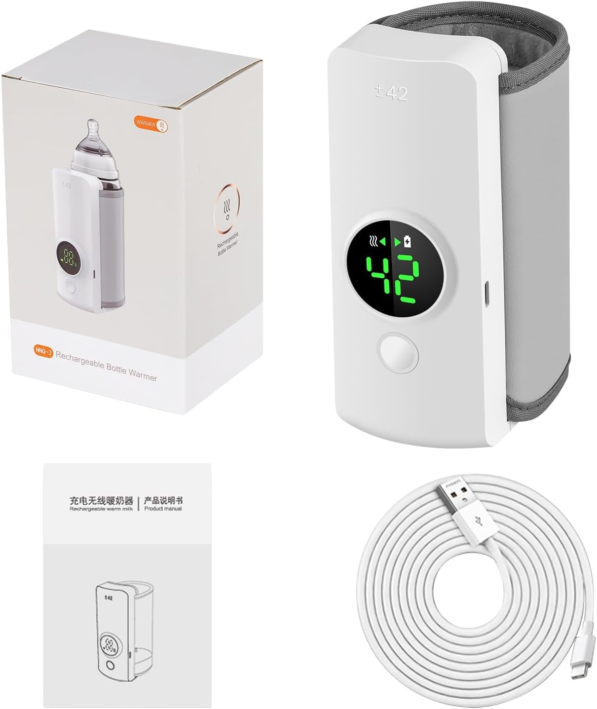 Portable Travel Bottle Warmer with Temperature Display