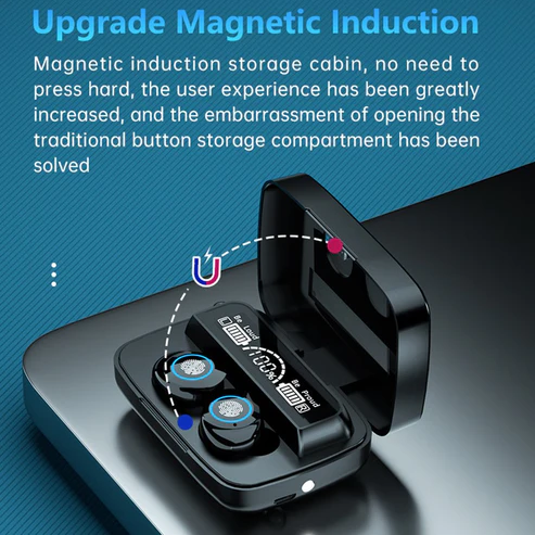 Digital Display TWS Wireless Mirror Touch Headset