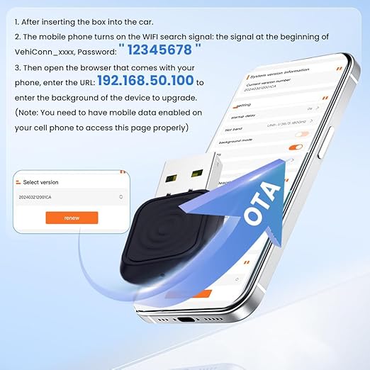 Mini 2-in-1 Wireless Android Auto & CarPlay Adapter