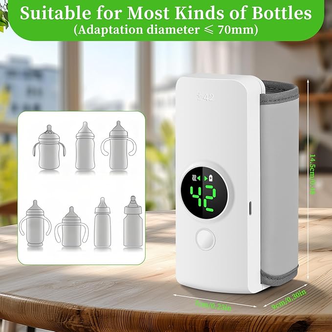 Portable Travel Bottle Warmer with Temperature Display