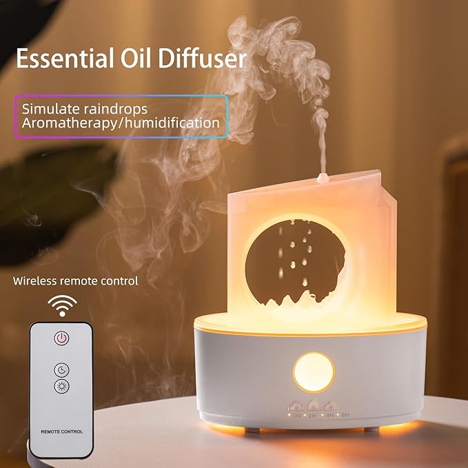 Water Drip Aromatherapy Humidifier with LED Light & Remote