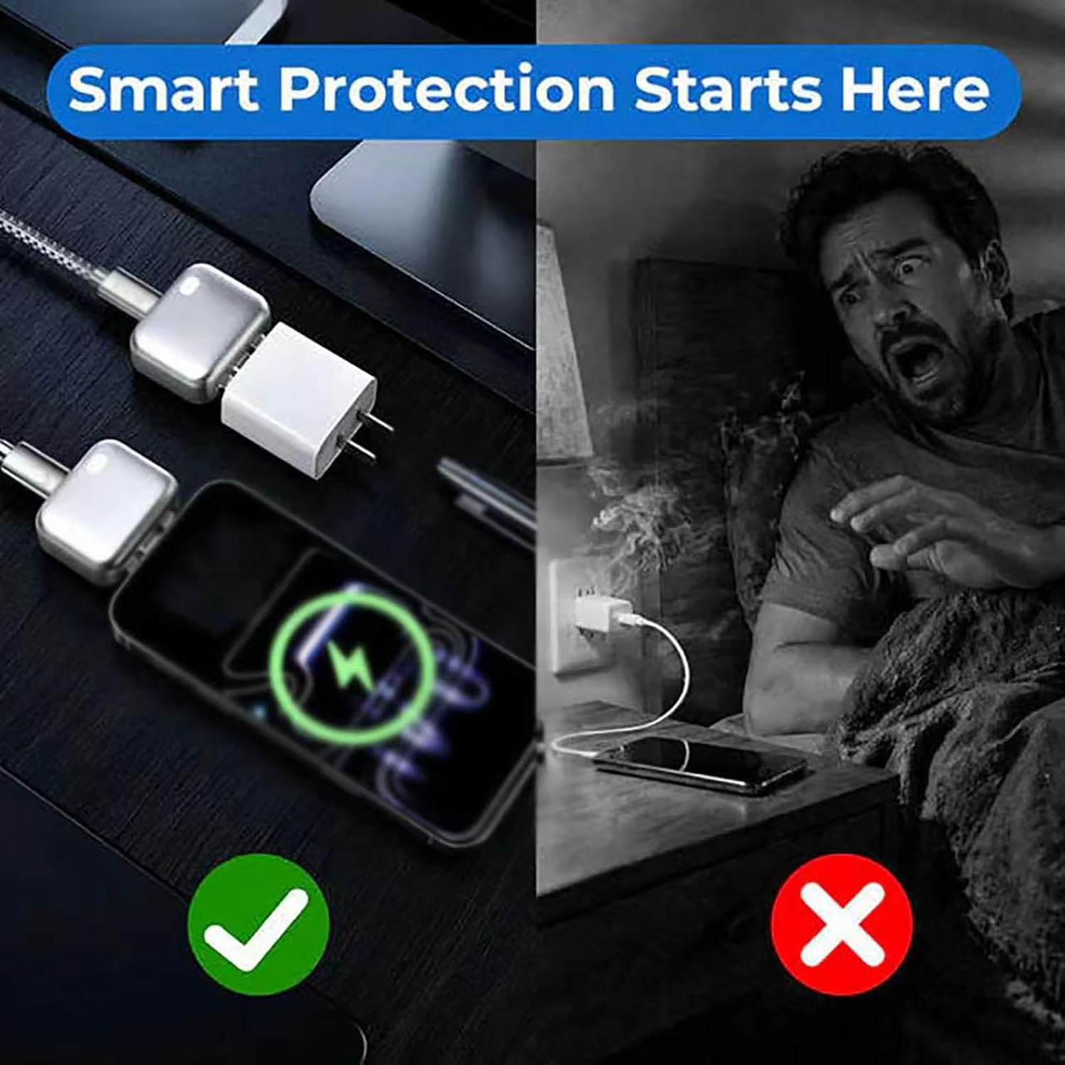 Smart Auto Stop Charging Adapter 140W (2PCS), AI-Powered Full Charge Protection, Universal Fast Charging Splitter for Phones, Tablets & USB Devices