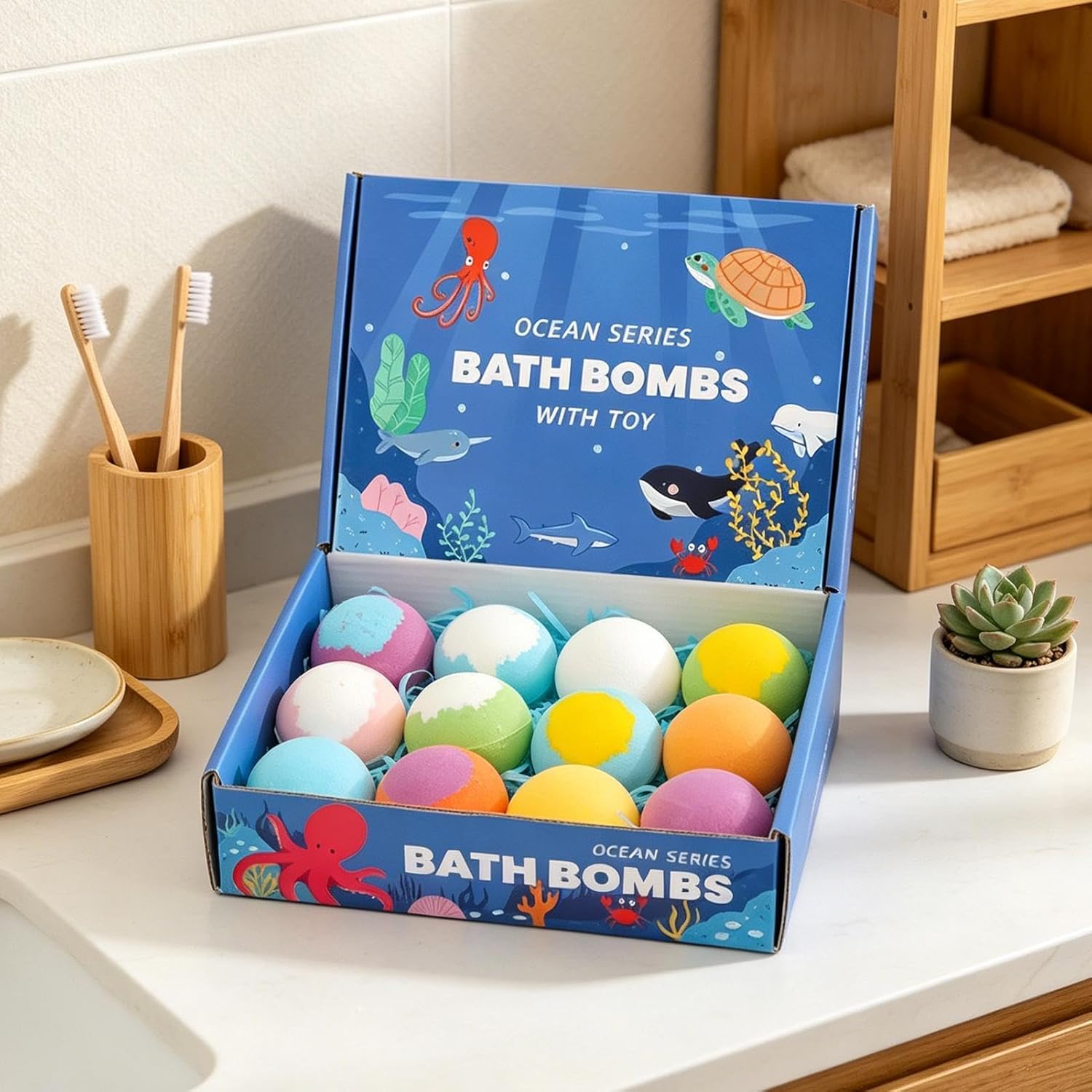 Ocean Series Bath Bombs with Surprise Sea Animal Toy
