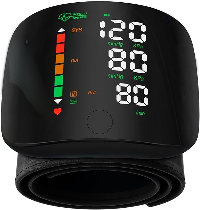 Wrist Blood Pressure Monitor with LED Touch Display