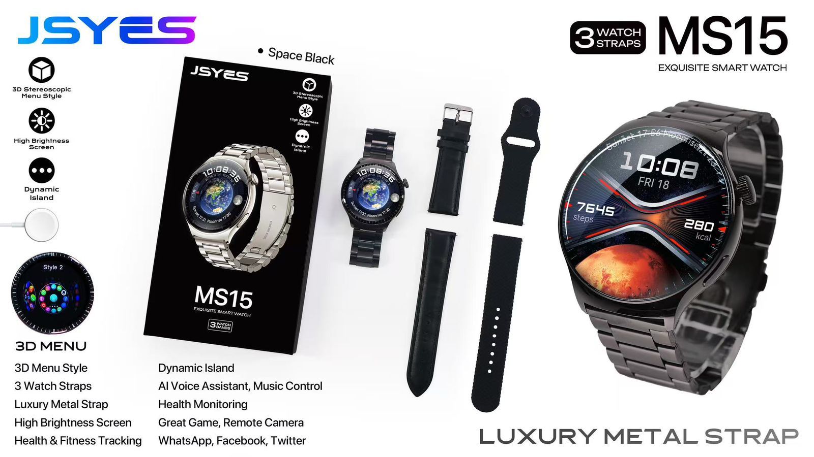JEYES MS15 EXQUISITE SMART WATCH