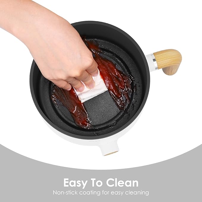 Electric Hot Pot with Steamer – 1.5L Mini Cooker