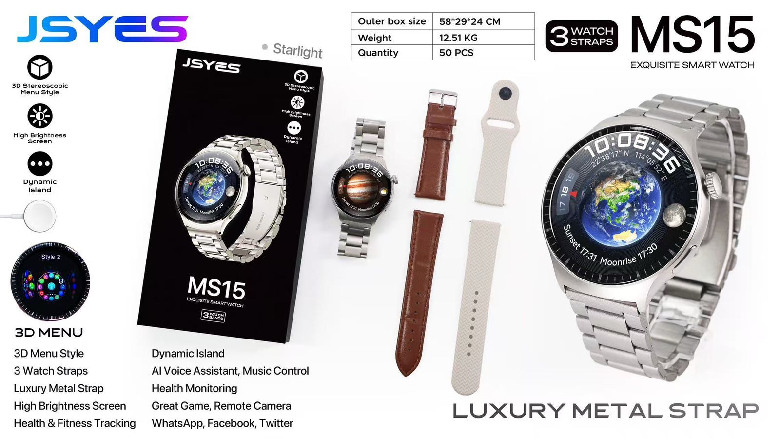 JEYES MS15 EXQUISITE SMART WATCH