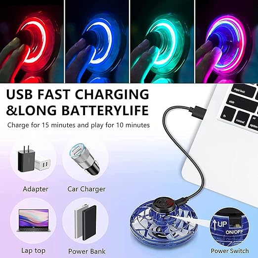 Flying Spinner Mini UFO Drone with LED Lights