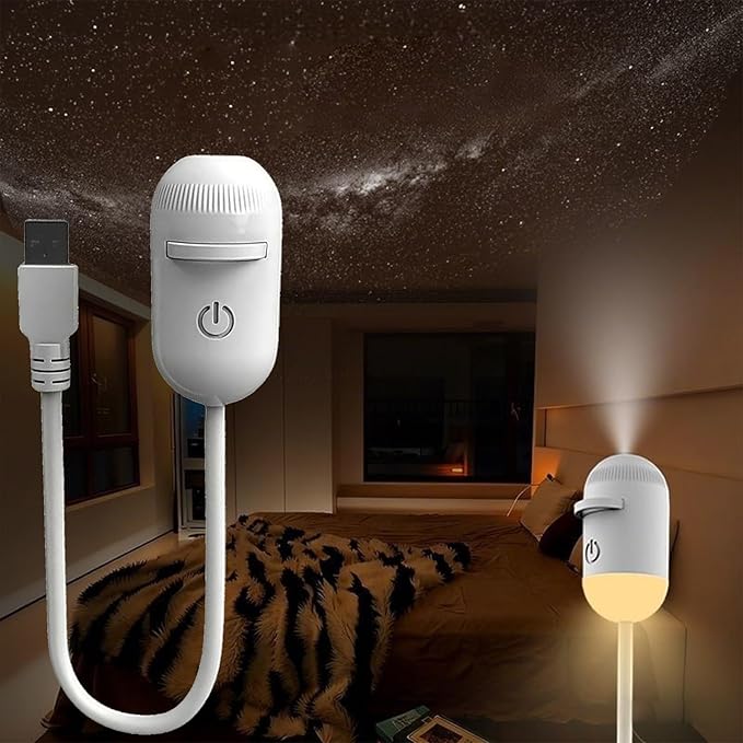 2-In-1 Galaxy Projector Night Light, Usb Starry Sky Projector With 360° Adjustable Gooseneck, 12 Projection Films, Portable Led Lamp For Bedroom, Ceiling, Car, Room Decor (with 5 Films)